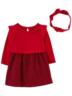 Sukienki i spódniczki dla dziewczynek - carter's 2-częściowy zestaw w kolorze czerwonym - grafika 1