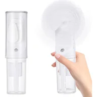 Wentylatory - Przenośny wentylator zraszający, akumulatorowy, regulowany w 4 poziomach, idealny w podróży, w biurze i na kempingu (biały) - miniaturka - grafika 1