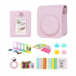 Zestaw 8w1 Akcesoria Do Fujifilm Instax Mini 12 / Różowy - Paski, szelki, uprzęże foto - miniaturka - grafika 1