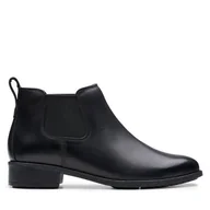 Botki damskie - Sztyblety Clarks Havisham Top 26178715 Czarny - miniaturka - grafika 1