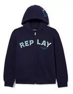 Bluzy dla chłopców - Replay Bluza chłopięca z kapturem, 882 Deep Blue, 8 Lat - miniaturka - grafika 1