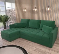 Narożniki - Narożnik rozkładany z funkcją spania Domi Kronos Zielony - miniaturka - grafika 1