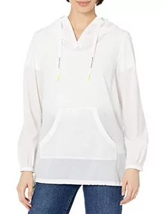 Armani Exchange Damska bluza z kapturem Windbraker Windbreaker, biały (Optic White), XS - Bluzy damskie - miniaturka - grafika 1