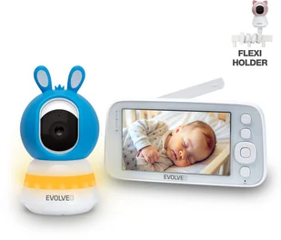 EVOLVEO Baby Monitor N5, Set videochůvičky s 360° dohledem, obousměrnou komunikací a ukolébavkami, modrá - Elektroniczne nianie i monitory oddechu - miniaturka - grafika 1