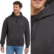 Bluzy męskie - Lee CORE LOOSE HOODIE BARDZO LUŹNA CZARNA BLUZA Z KAPTUREM KANGURKA XXL - miniaturka - grafika 1