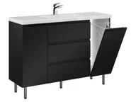 Szafki łazienkowe - Szafka Stojąca Z Umywalką ETH 120 cm DK - Czarny Mat - miniaturka - grafika 1