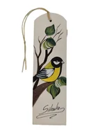 Zakładki indeksujące - Zakładka drewniana z ptaszkiem - sikorka - miniaturka - grafika 1