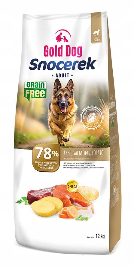 Gold Dog Snocerek Grain Free 12 kg Sucha karma dla psa z wołowiną i ziemniakami