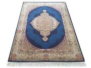 Dywany - Dywan Ekskluzywny Qum Silk 01 Navy 300 x 400 cm granatowy - miniaturka - grafika 1