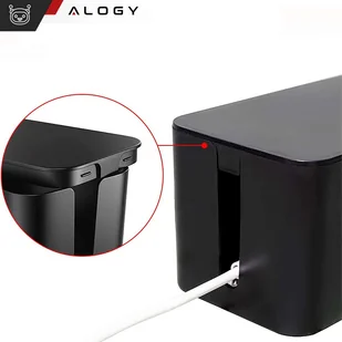 Organizer kabli biurkowy podłogowy pojemnik pudełko na kable listwy Alogy Box L 40cm duży Czarny - Części i akcesoria do laptopów - miniaturka - grafika 8