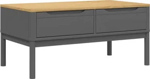vidaXL Stolik kawowy FLORO szary 99x55,5x45 cm lite drewno sosnowe - Ławy i stoliki kawowe - miniaturka - grafika 1