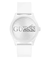 Zegarki męskie - Guess Reputation zegarek męski na pasku biały GW0780G1 - miniaturka - grafika 1