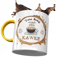 Kubki - Kubek Żółty Dla Biologa Teraz Strzeli Kawkę z Nadrukiem ze Zdjęciem+ Opakowanie na prezent (wzór 01) - miniaturka - grafika 1
