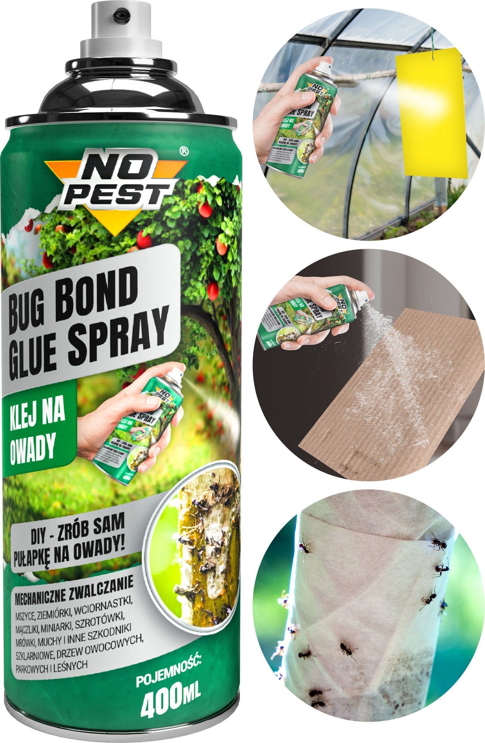 NO PEST Klej na Owady 400ml Klej Lep na Mszyce Muchy Muszki Mrówki Ziemiórki i Inne Szkodniki Roślin