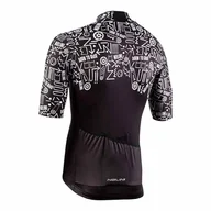 Koszulki męskie - Nalini 02904501100C000.10 Seul 1988 Męski T-Shirt Czarny/Przekładnia Biały L, Czarny/Białe koła zębate, L - miniaturka - grafika 1