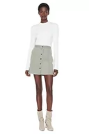 Spódnice - TRENDYOL Women's damska mini spódnica ołówkowa linia A tkanina tkana spódnica Skirt, zielona, 38, Grün, 38 - miniaturka - grafika 1
