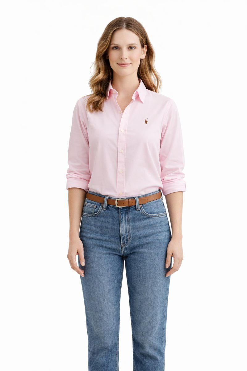 POLO RALPH LAUREN RÓŻOWA KOSZULA Z KOŁNIERZYKIEM Z BAWEŁNY L 1I3A