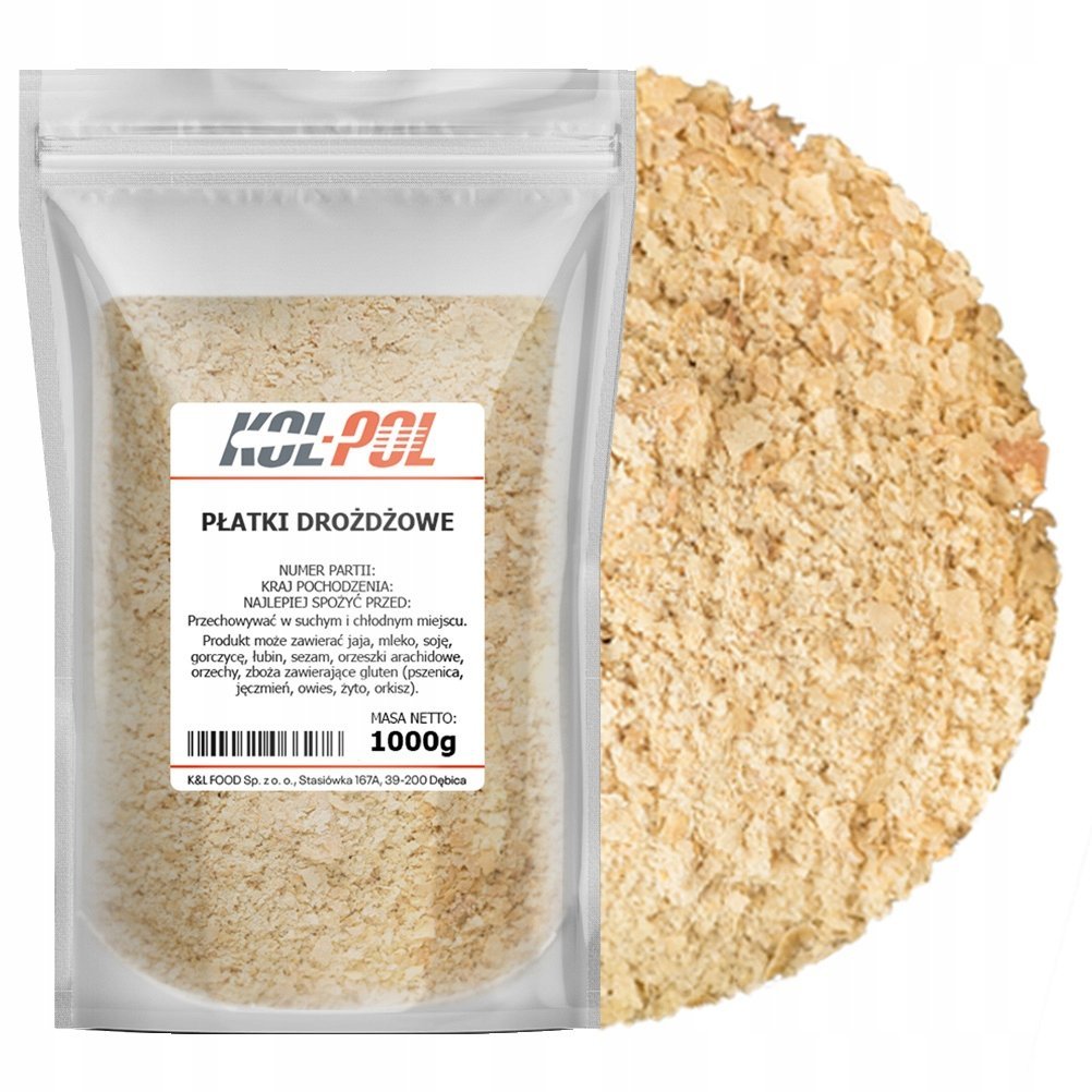 PŁATKI DROŻDŻOWE 1kg Drożdże nieaktywne naturalne wysoka jakość Kol-Pol