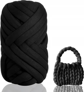 GRUBA WŁÓCZKA DO RĘKODZIEŁA WŁÓCZKA 500g DIY WŁÓCZKA CZARNA PRZĘDZA - Pasmanteria - miniaturka - grafika 1