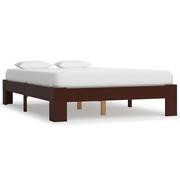 Łóżka - vidaXL Rama łóżka, ciemnobrązowa, lite drewno sosnowe, 140 x 200 cm - miniaturka - grafika 1