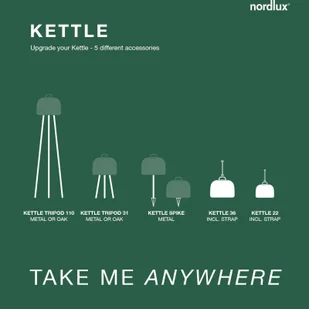 Nordlux Lampa stołowa LED Kettle Statyw drewniany, klosz 22cm - Lampy stojące - miniaturka - grafika 3