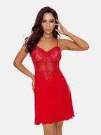 Bielizna nocna - Damska koszulka nocna elegancka czerwona Eldar r.M - miniaturka - grafika 1