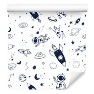 Tapety - Tapeta Dziecięca Kosmos Astronauta Gwiazdy Rakiety 0,53m x 10m - miniaturka - grafika 1