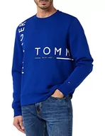 Bluzy męskie - Tommy Hilfiger Męska bluza z grafiką Off Placement, Bold Blue, M, Odważny niebieski - miniaturka - grafika 1
