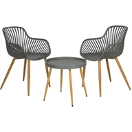 Meble ogrodowe - ZESTAW MEBLI BALKONOWYCH STÓŁ I 2 KRZESŁA SZARY - miniaturka - grafika 1