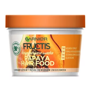 Garnier Fructis Hair Food, maska do włosów zniszczonych Papaya, 390 ml - Maski do włosów - miniaturka - grafika 1