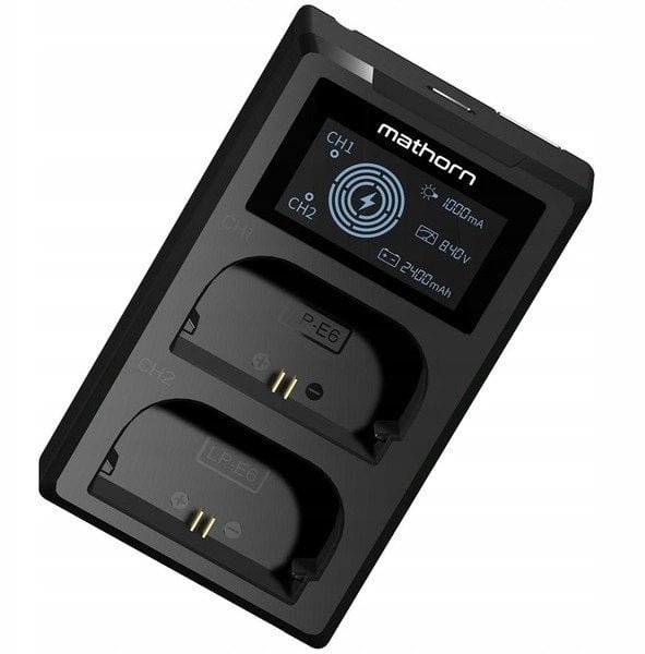 Ładowarka dwukanałowa Mathorn MBC-D200 USB-C do Canon LP-E6