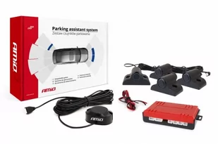 AMiO Zestaw czujników parkowania cofania buzzer 4 sensory czarne truck 19mm AMI-02278 - Czujniki parkowania - miniaturka - grafika 1