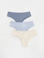 Moda i Uroda OUTLET - Reserved - Bawełniane majtki brazyliany 3 pack - jasnoniebieski - miniaturka - grafika 1