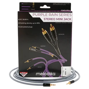 Kabel przewód Jack - Jack 3.5mm Stereo - Melodika MDMJ05G Gunmetal Edition - 0.5m 0,5m ✦ SALON ✦ ZAPYTAJ O RABAT ✦ RATY 30x0% - Kable - miniaturka - grafika 1