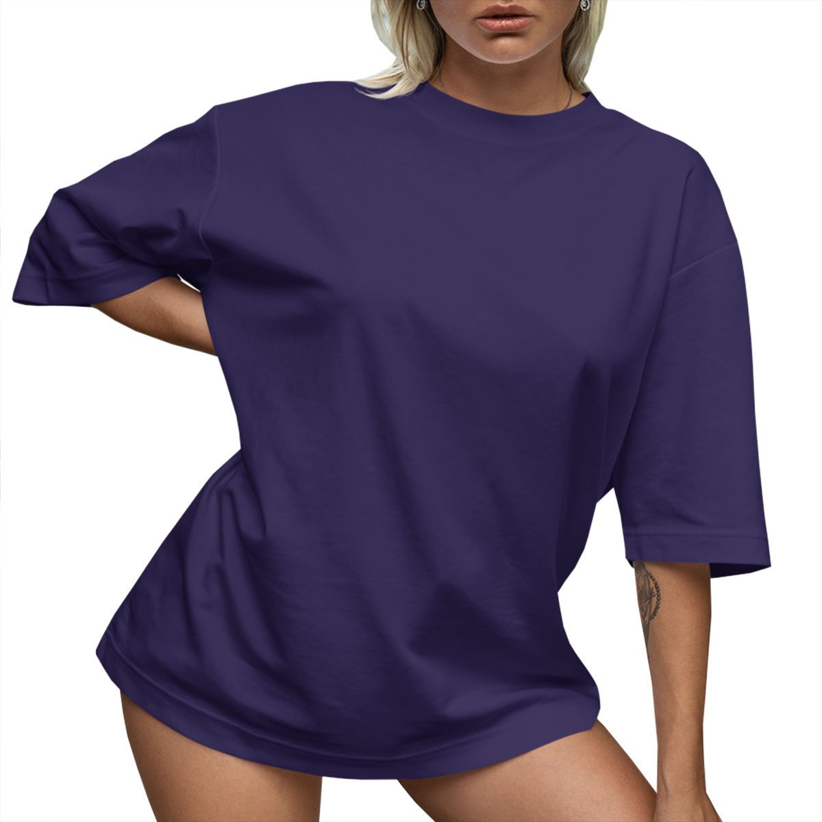 KOSZULKA DAMSKA OVERSIZE T-SHIRT BAWEŁNA LUŹNA KRÓTKA SUKIENKA MINI 2XL