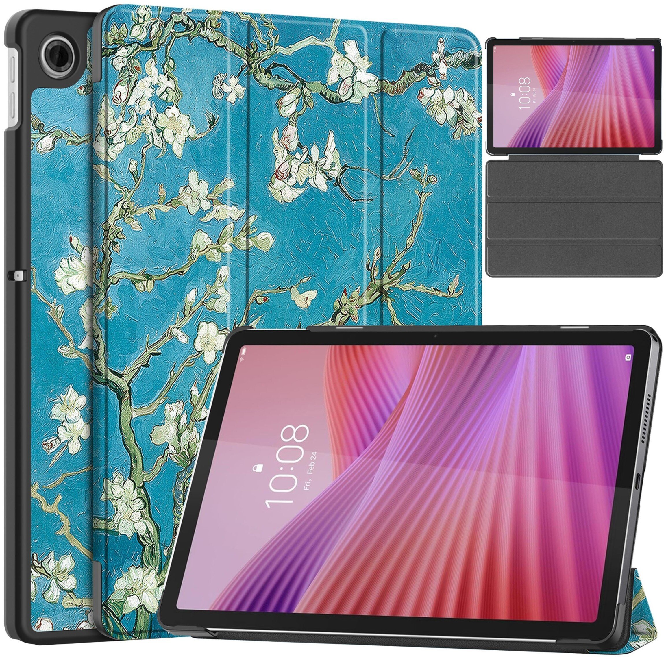 Etui na tablet Strado-Tech Etui Graficzne do Lenovo Tab 10.1 2025 z klapką - ochronne z podstawką