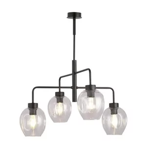 Emibig LUKKA 4 BLACK/TRANSPARENT 1164/4 lampa sufitowa żyrandol nowoczesny klosze 1164/4 - Lampy sufitowe - miniaturka - grafika 1
