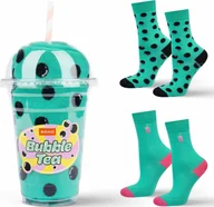 Skarpety termoaktywne - Soxo Zestaw 2x Skarpetki męskie damskie turkus Bubble Tea idealna na prezent 3540 - miniaturka - grafika 1
