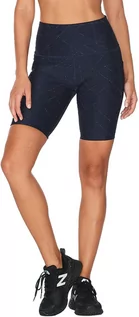 Spodnie sportowe damskie - 2XU Aero Reflect Hi-Rise Compression Shorts Women, niebieski M 2021 Legginsy do biegania WA6522B-DDFMDF-M - grafika 1