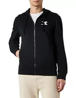 Bluzy męskie - Diadora Męska bluza z kapturem FZ CORE, czarna, L, czarny, L - miniaturka - grafika 1