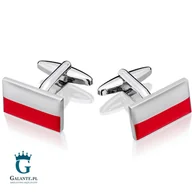 Spinki do mankietów i krawatów - Galante Spinki do mankietów X2 Flaga Polska - miniaturka - grafika 1