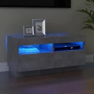 Szafki RTV - vidaXL Lumarko Szafka pod TV z oświetleniem LED, szarość betonu, 80x35x40 cm 804449 - miniaturka - grafika 1