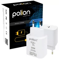 Ładowarki do telefonów - POLION USB-C 20W | Szybka sieciowa ładowarka do telefonu, tabletu | PD QC - miniaturka - grafika 1