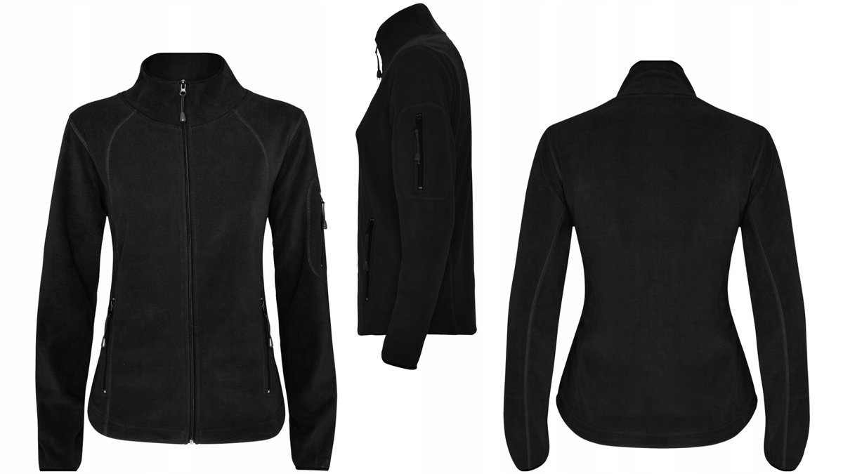 Bluza Polarowa Damska Polar Damski JAKOŚĆ ROLY Luciane SM1196 CZARNA S
