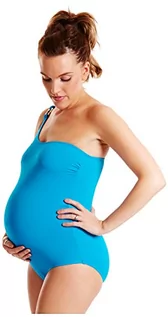Stroje kąpielowe - Splash About Damski kostium kąpielowy dla kobiet w ciąży rozprysk o kobiecym kostiumie do pływania - asymetryczny niebieski paw, rozmiar 14 niebieski paw 16 - grafika 1