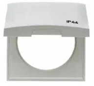 Klawisze i ramki - Hager polo Integro Ramka z pokrywą i nadrukiem /IP44/ biały połysk 818282599 818282599 - miniaturka - grafika 1