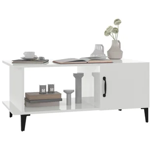 Lumarko Stolik kawowy, biały o wysokim połysku, 90x50x40 cm - Ławy i stoliki kawowe - miniaturka - grafika 8