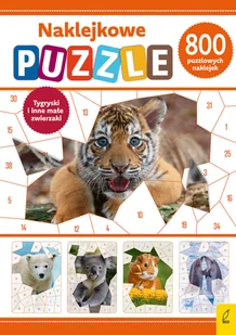 Tygryski i inne małe zwierzaki. Naklejkowe puzzle - Kolorowanki, wyklejanki - miniaturka - grafika 1
