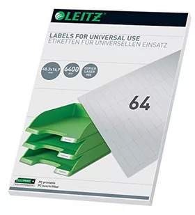 Leitz uniwersalne etykiety do opisania komputera, 48 x 16,9 mm, białe, 61810001 - Etykiety do drukarek - miniaturka - grafika 1