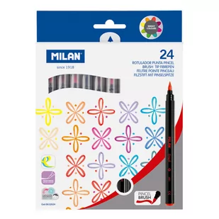 Flamastry z pędzelkiem 24 kolory MILAN - Przybory szkolne - miniaturka - grafika 3